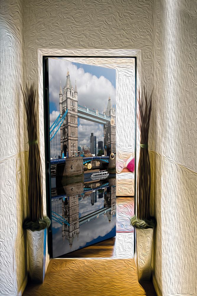 Виниловый стикер на дверь -  Лондонский мост