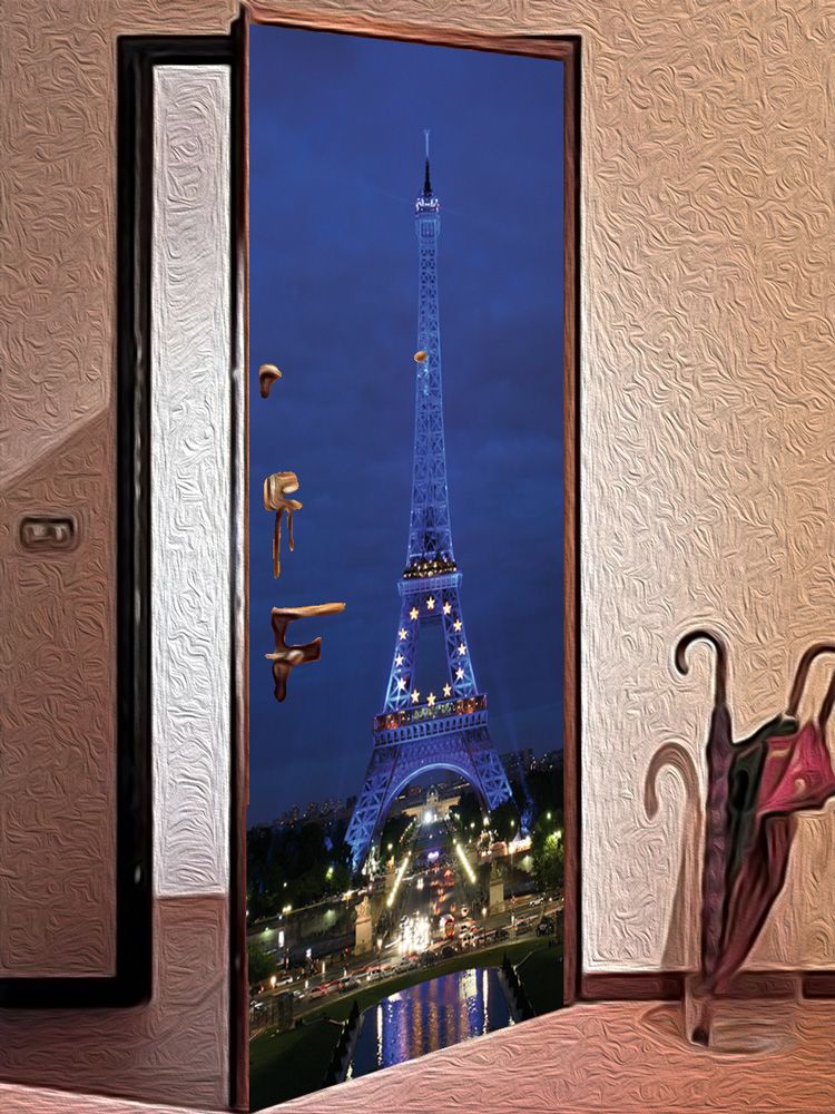 Виниловая наклейка на дверь - Paris