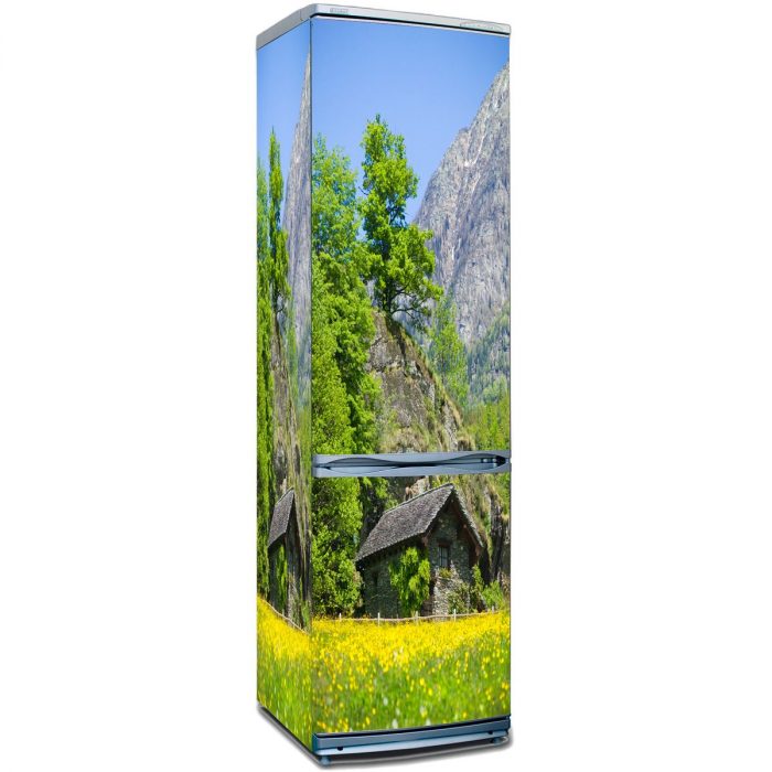 Наклейка на холодильник - Дом в горах, купить | Интерьерные наклейки