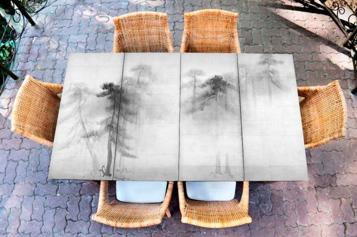 Стол с фотопечатью - Сосновый лес | магазин Интерьерные наклейки