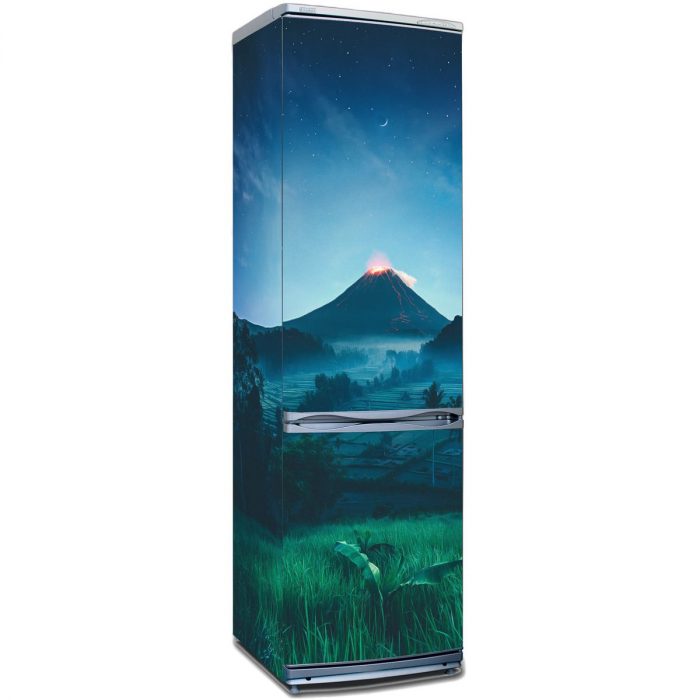 Наклейка на холодильник - Подножие вулкана | Интерьерные наклейки