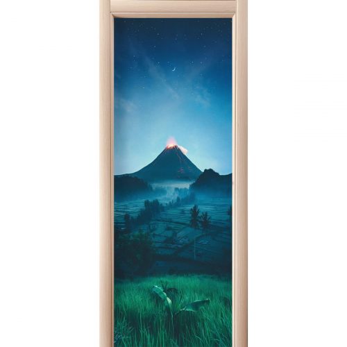 Наклейка на дверь — Подножие вулкана
