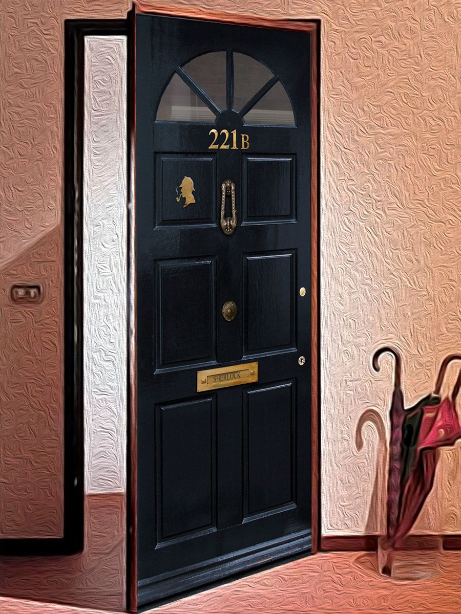 Фотообои на дверь - Шерлок 221b