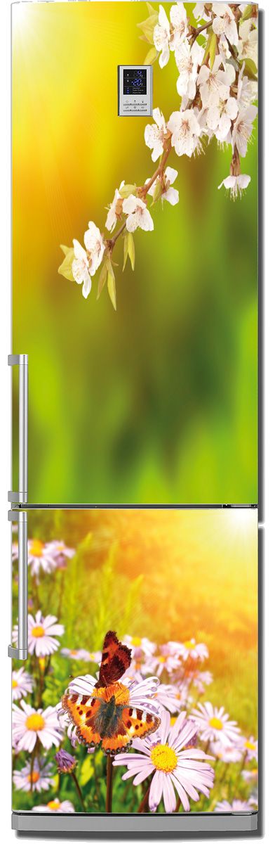 Виниловая Наклейка на холодильник - Весна