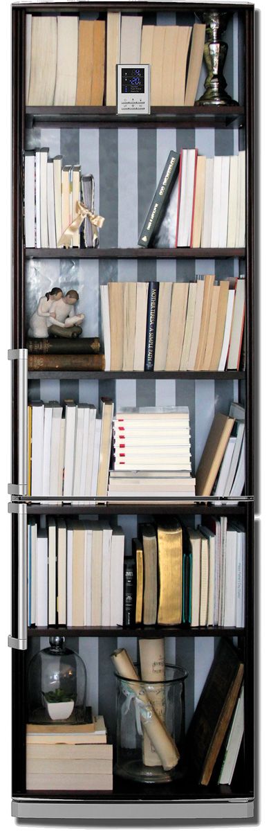 Виниловая Наклейка на холодильник - Книжный шкаф