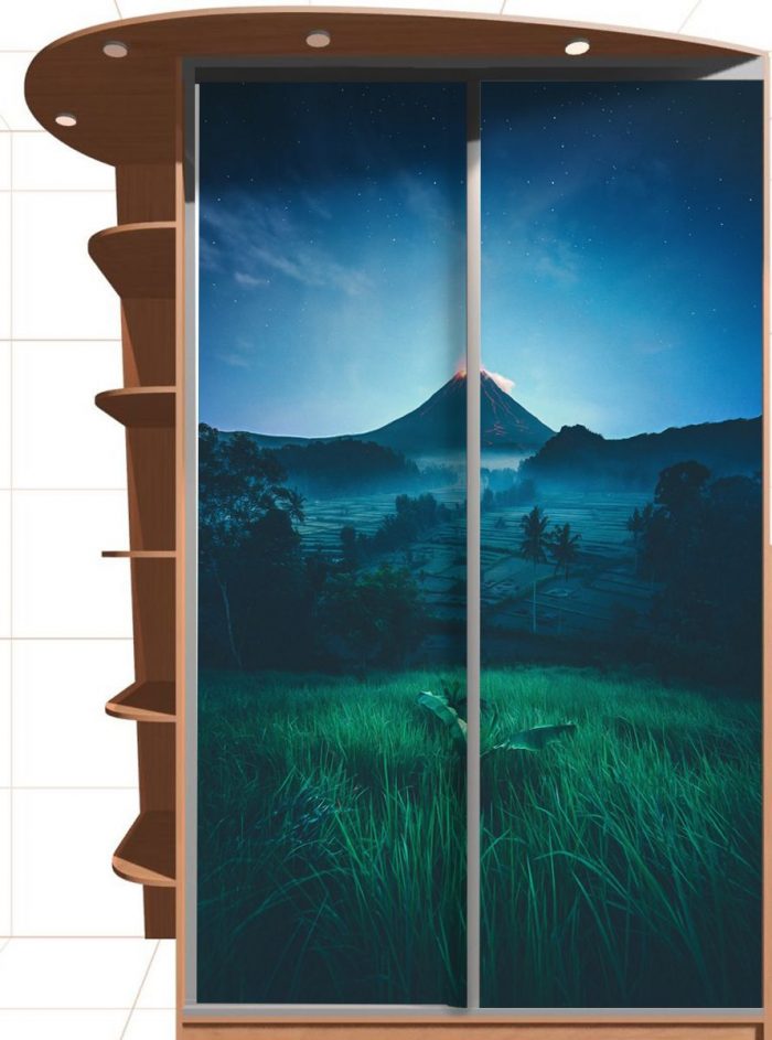 Наклейка на шкаф - Подножие вулкана | магазин Интерьерные наклейки