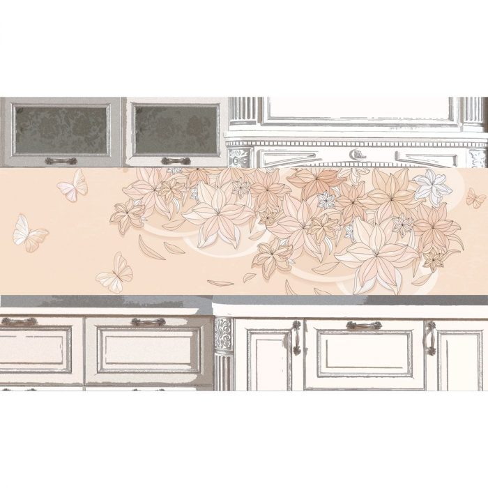 Наклейка на фартук кухни - Floral-1 | интерьерные наклейки